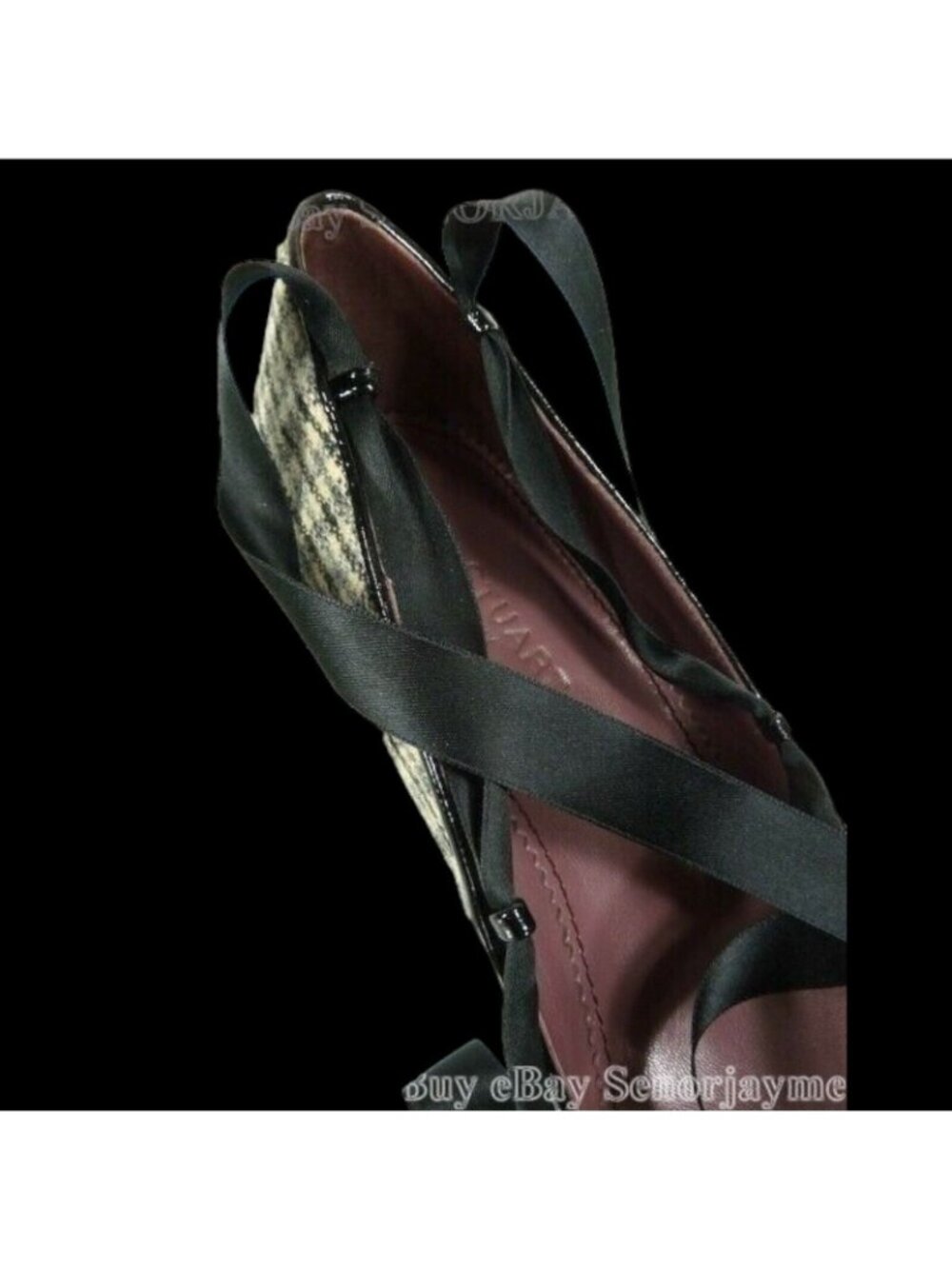 Jill Stuart Simone Queen Anne Ribbon Heel Shoes in Pearl Grey - Size 8.5 US - Picture 4 of 8